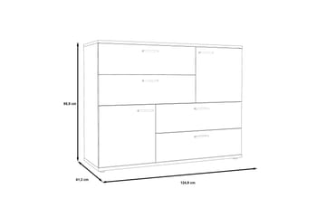 Lipasto Willingham 125 cm - Valkoinen/Harmaa - Säilytys - Säilytyskalusteet - Lipasto