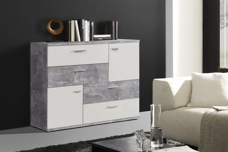 Lipasto Willingham 125 cm - Valkoinen/Harmaa - Säilytys - Säilytyskalusteet - Lipasto