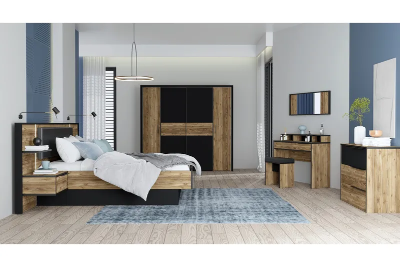 Lipasto Yundola 42x100 cm - Ruskea/Musta - Säilytys - Säilytyskalusteet - Lipasto