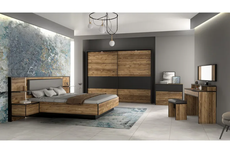 Lipasto Yundola 42x100 cm - Ruskea/Musta - Säilytys - Säilytyskalusteet - Lipasto