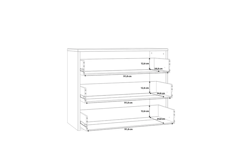 Lipasto Yundola 42x100 cm - Ruskea/Musta - Säilytys - Säilytyskalusteet - Lipasto