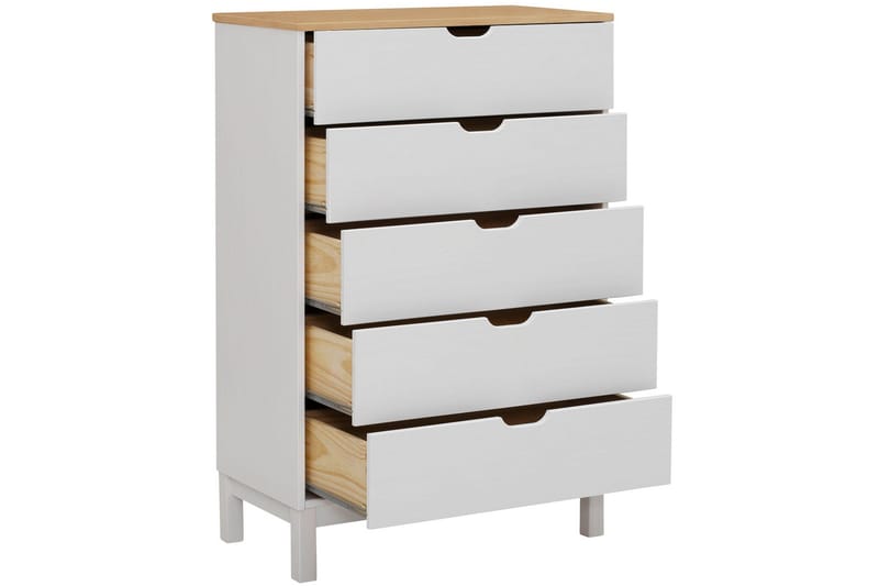 Lipasto Potenza 76x39 cm 5 laatikkoa - Valkoinen - Säilytys - Säilytyskalusteet - Lipasto