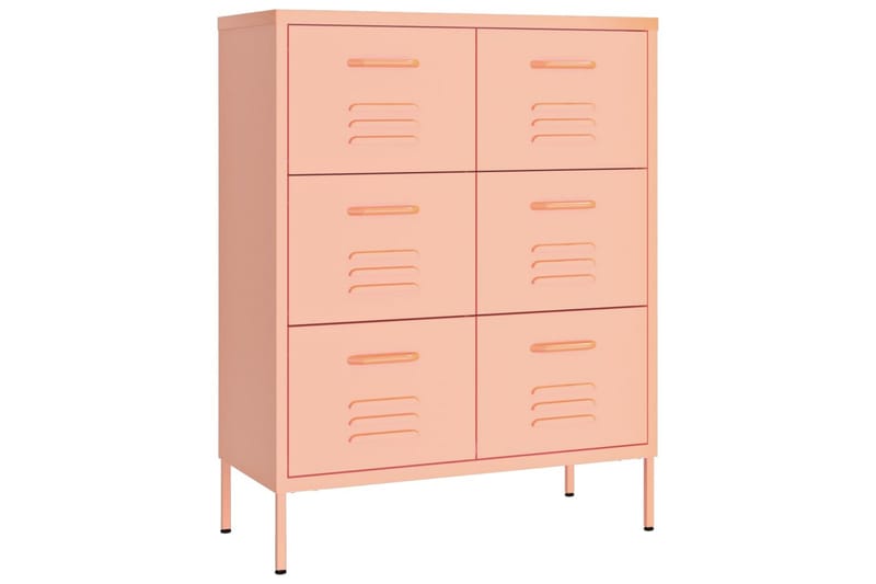 Lipasto pinkki 80x35x101,5 cm teräs - Säilytys - Säilytyskalusteet - Lipasto