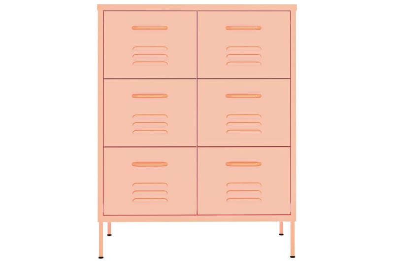 Lipasto pinkki 80x35x101,5 cm teräs - Säilytys - Säilytyskalusteet - Lipasto