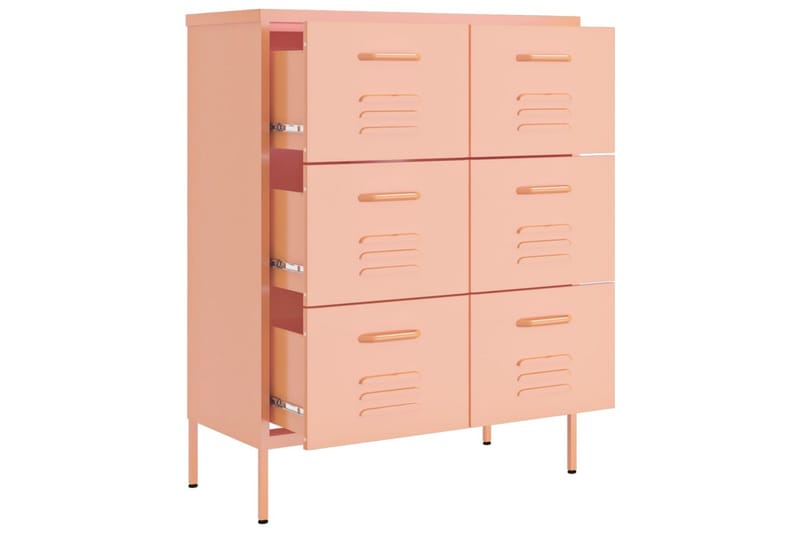 Lipasto pinkki 80x35x101,5 cm teräs - Säilytys - Säilytyskalusteet - Lipasto