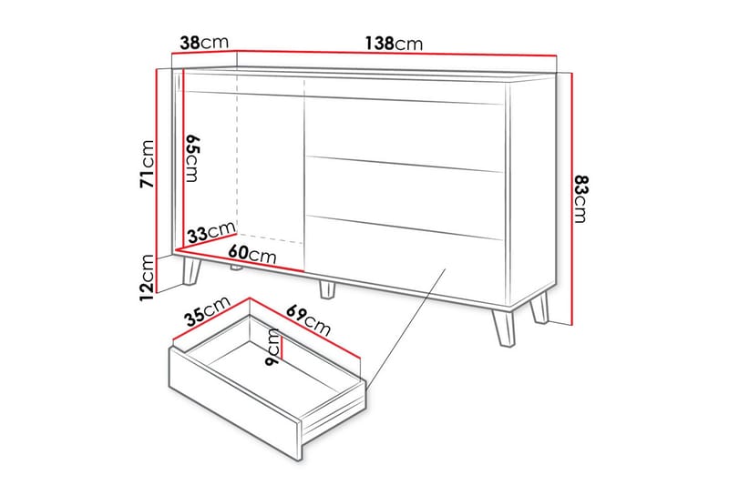 Lipasto Paddalsliden - Antrasiitti - Säilytys - Säilytyskalusteet - Lipasto