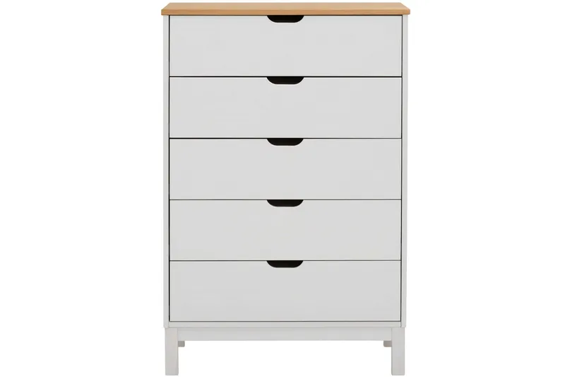 Lipasto Potenza 76x39 cm 5 laatikkoa, Valkoinen