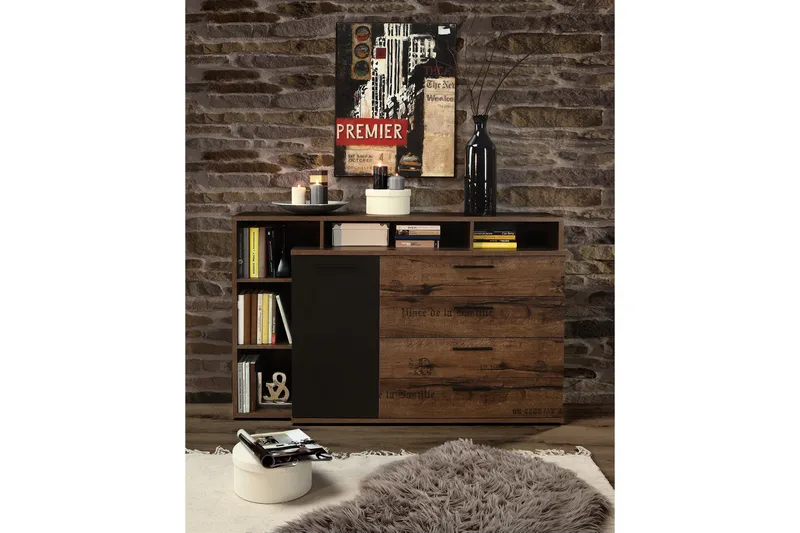 Lipasto Pitchcombe 153 cm - Ruskea/Musta - Säilytys - Säilytyskalusteet - Lipasto