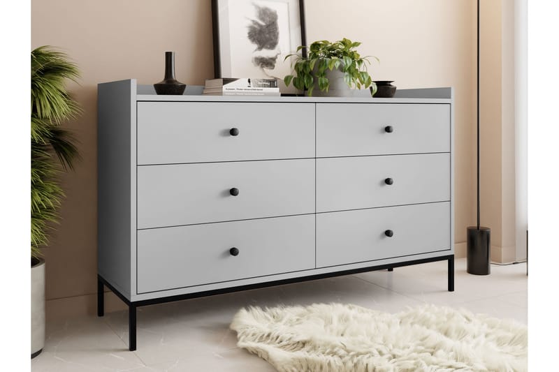 Lipasto Mariestad 130 cm - Harmaa - Säilytys - Säilytyskalusteet - Lipasto