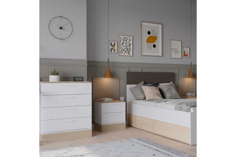 Lipasto Matul Tammi / Valkoinen - Keskisävyinen puu/Valkoinen - Säilytys - Säilytyskalusteet - Lipasto