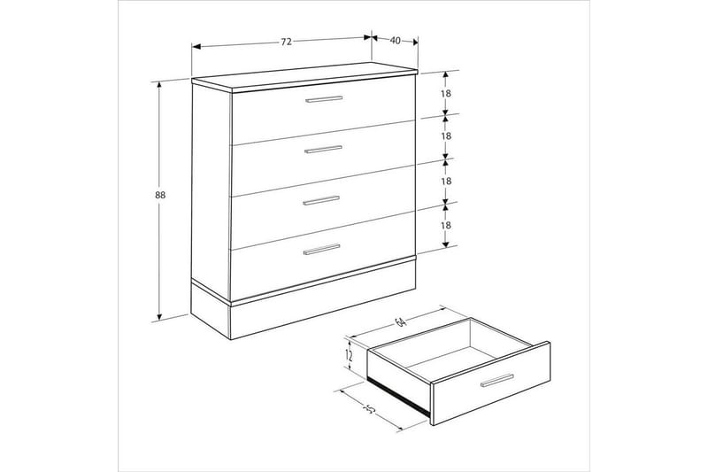 Lipasto Matul Tammi / Valkoinen - Keskisävyinen puu/Valkoinen - Säilytys - Säilytyskalusteet - Lipasto