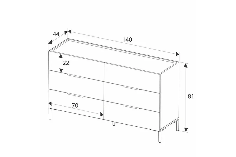 Lipasto Matul Valkoinen - Valkoinen - Säilytys - Säilytyskalusteet - Lipasto