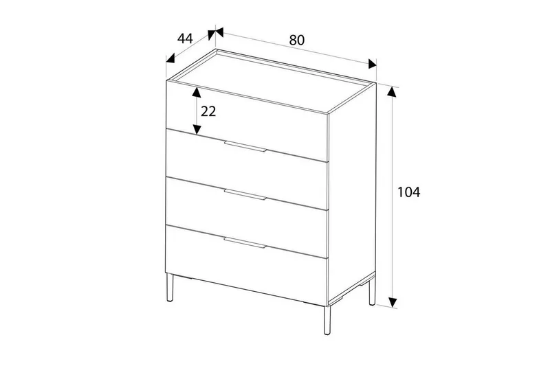 Lipasto Matul Pähkinäpuu - Pähkinäpuu - Säilytys - Säilytyskalusteet - Lipasto