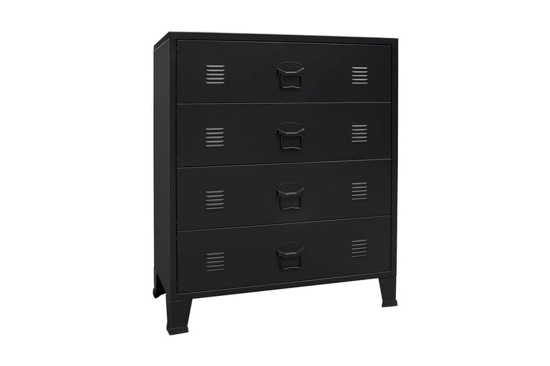 Metallinen lipasto teollinen tyyli 78x40x93 cm musta - Musta - Säilytys - Säilytyskalusteet - Lipasto
