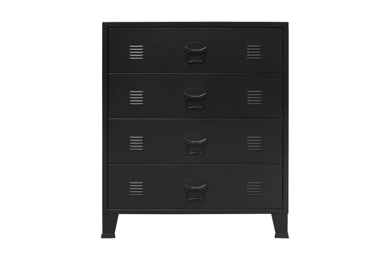 Metallinen lipasto teollinen tyyli 78x40x93 cm musta - Musta - Säilytys - Säilytyskalusteet - Lipasto