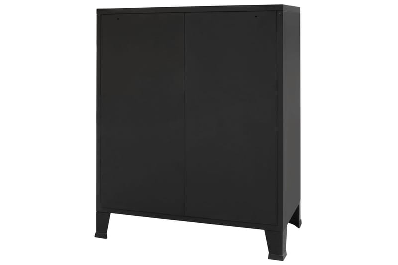 Metallinen lipasto teollinen tyyli 78x40x93 cm musta - Musta - Säilytys - Säilytyskalusteet - Lipasto