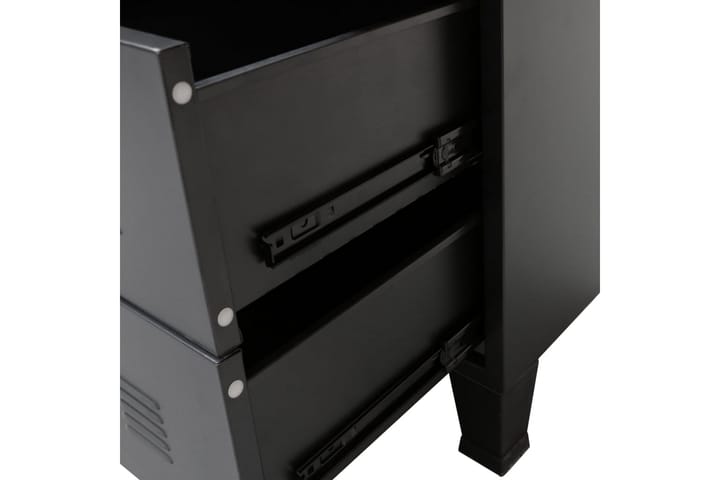Metallinen lipasto teollinen tyyli 78x40x93 cm musta - Musta - Lipasto