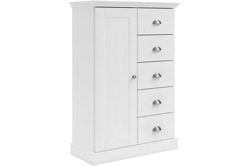 Lipasto Motala 75x35x110 cm, Valkoinen, 75x35x110 cm, Valkoinen