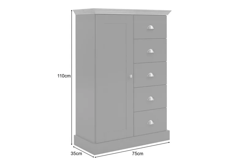 Lipasto Motala 75x35x110 cm - 75x35x110 cm - Säilytys - Säilytyskalusteet - Lipasto