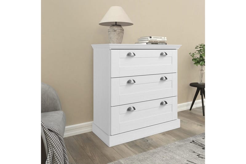 Lipasto Motala 75x35x80 cm, Valkoinen - 75x35x80 cm, Valkoinen - Säilytys - Säilytyskalusteet - Lipasto