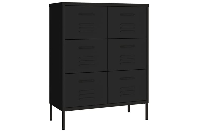Lipasto musta 80x35x101,5 cm teräs - Säilytys - Säilytyskalusteet - Lipasto