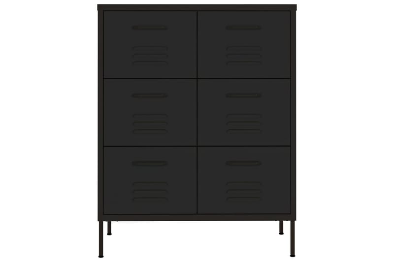 Lipasto musta 80x35x101,5 cm teräs - Säilytys - Säilytyskalusteet - Lipasto