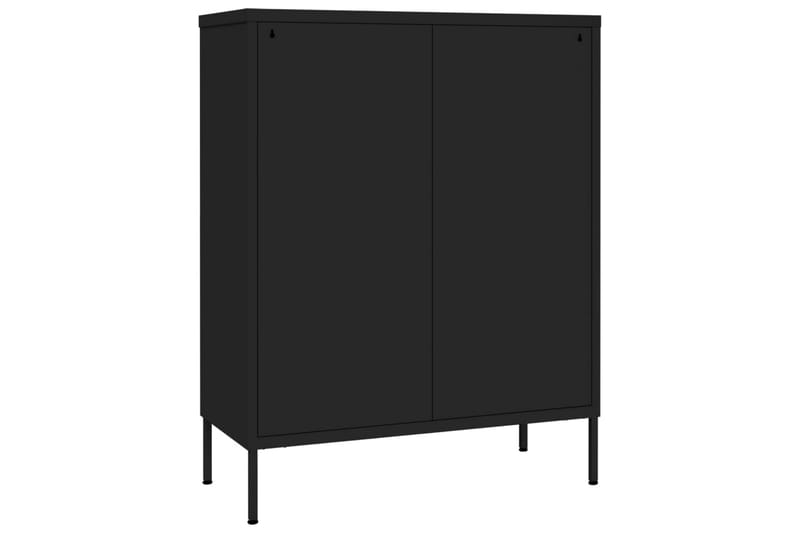 Lipasto musta 80x35x101,5 cm teräs - Säilytys - Säilytyskalusteet - Lipasto