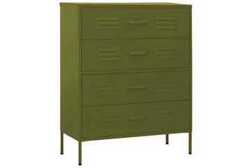 Lipasto oliivinvihreä 80x35x101,5 cm teräs - Säilytys - Säilytyskalusteet - Lipasto