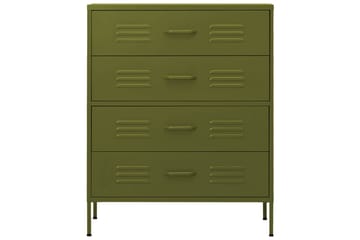 Lipasto oliivinvihreä 80x35x101,5 cm teräs - Säilytys - Säilytyskalusteet - Lipasto