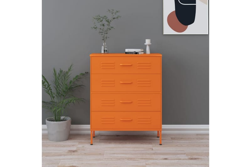 Lipasto oranssi 80x35x101,5 cm teräs - Säilytys - Säilytyskalusteet - Lipasto