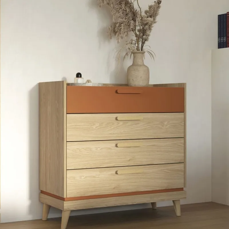 Lipasto Scandi ja 4 laatikkoa - Öljytty Tammik - Säilytys - Säilytyskalusteet - Lipasto