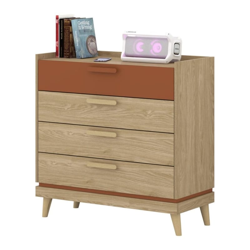 Lipasto Scandi ja 4 laatikkoa - Öljytty Tammik - Säilytys - Säilytyskalusteet - Lipasto