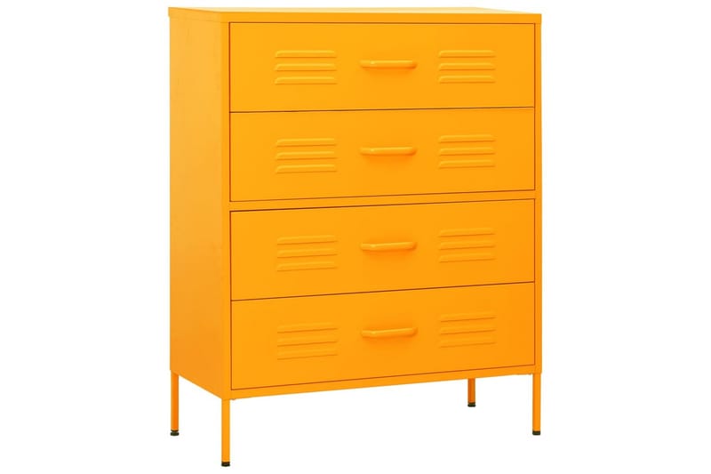 Lipasto sinapinkeltainen 80x35x101,5 cm teräs - Säilytys - Säilytyskalusteet - Lipasto