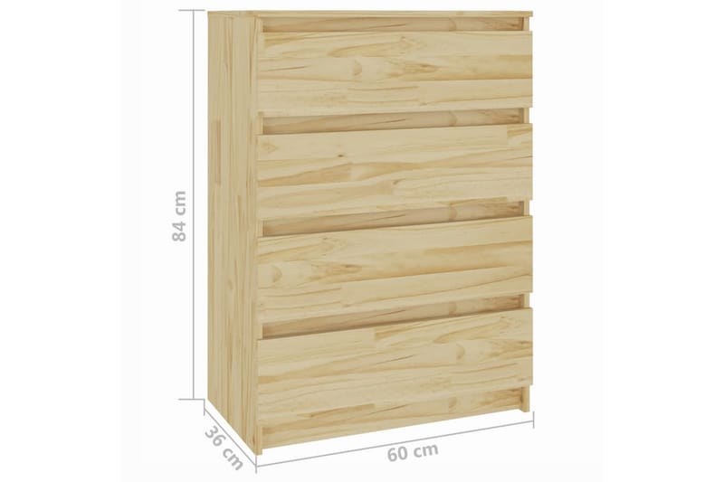 Sivukaappi 60x36x84 cm täysi mänty - Säilytys - Säilytyskalusteet - Lipasto
