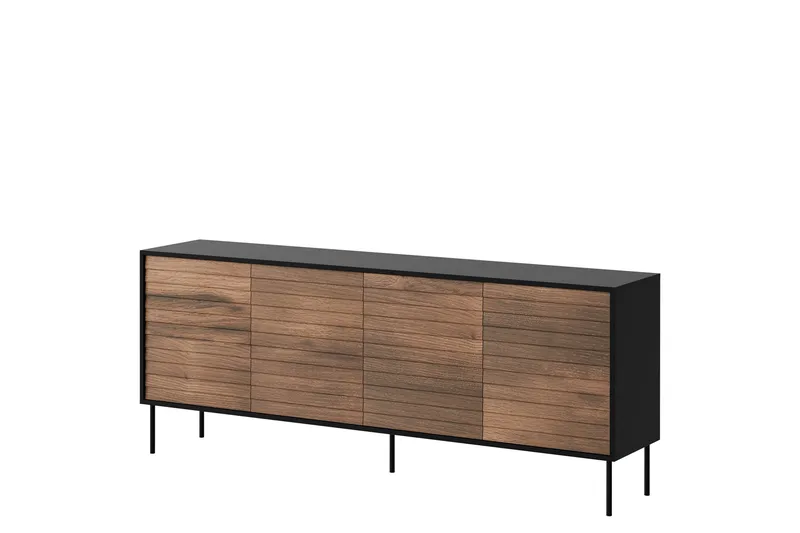 Lipasto Soublet 200 cm, Musta/Pähkinäpuu