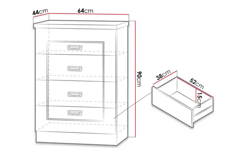 Tadeusz Lipasto 63x44x90 cm - Säilytys - Säilytyskalusteet - Lipasto
