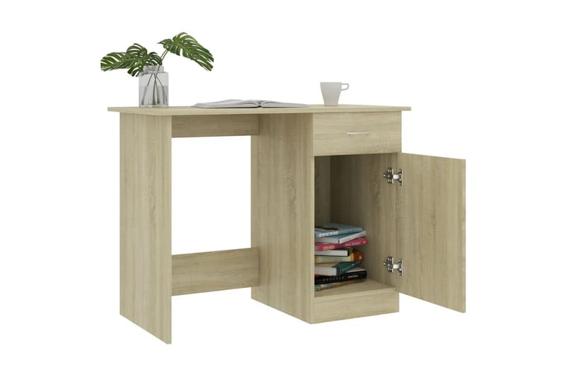 Työpöytä Sonoma-tammi 100x50x76 cm lastulevy - Ruskea - Säilytys - Säilytyskalusteet - Lipasto - Kirjoituslipasto