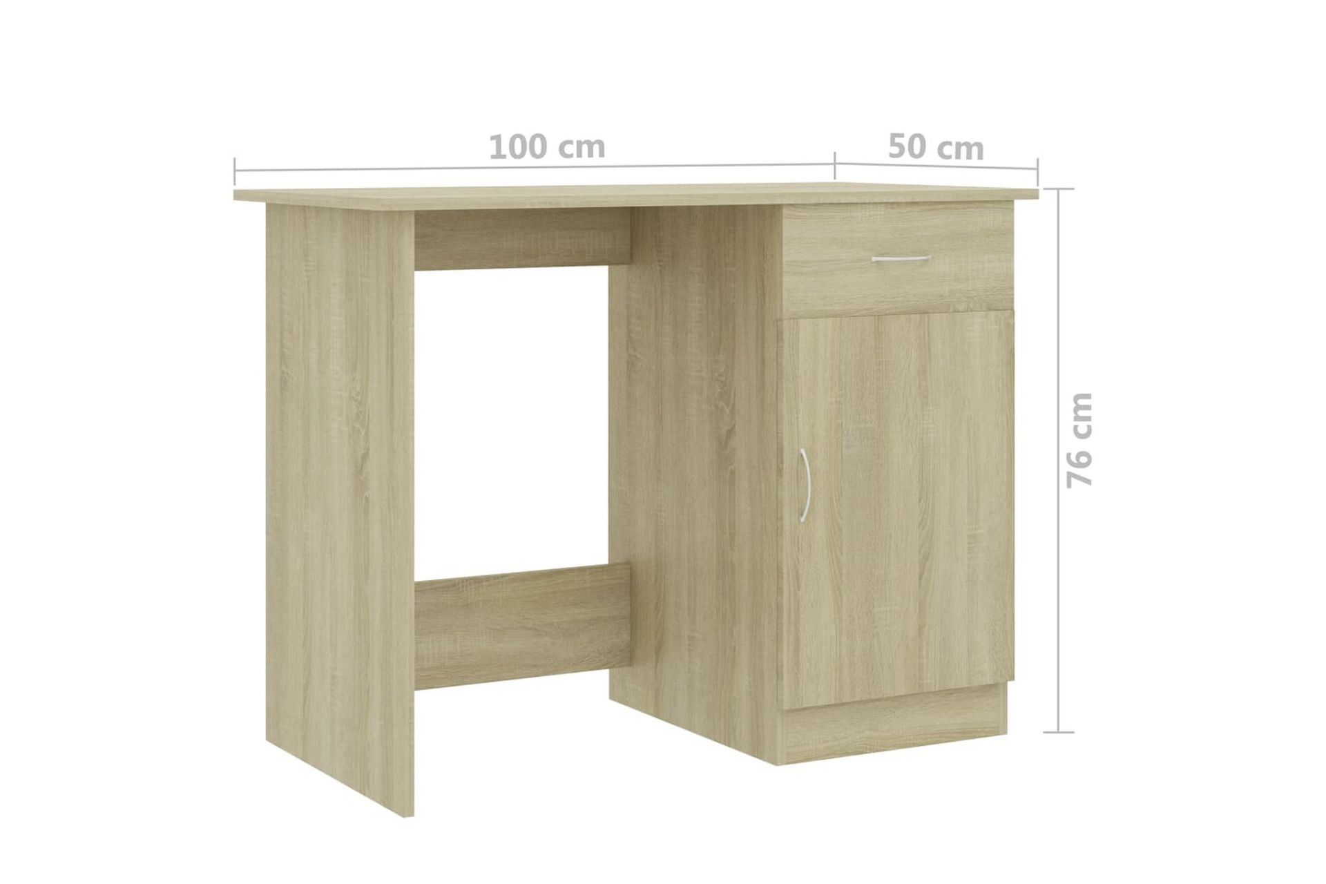 Työpöytä Sonoma-tammi 100x50x76 cm lastulevy - Ruskea - Säilytys - Säilytyskalusteet - Lipasto - Kirjoituslipasto