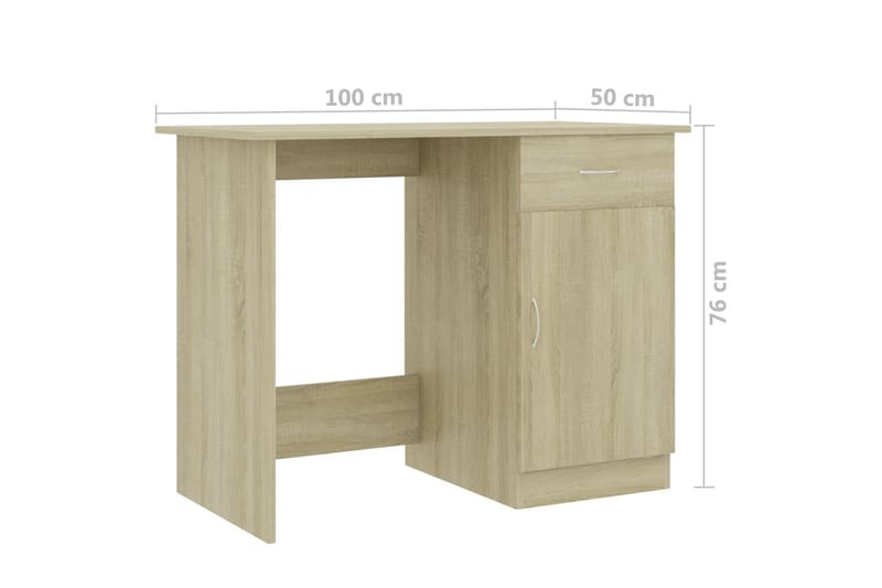 Työpöytä Sonoma-tammi 100x50x76 cm lastulevy - Ruskea - Säilytys - Säilytyskalusteet - Lipasto - Kirjoituslipasto