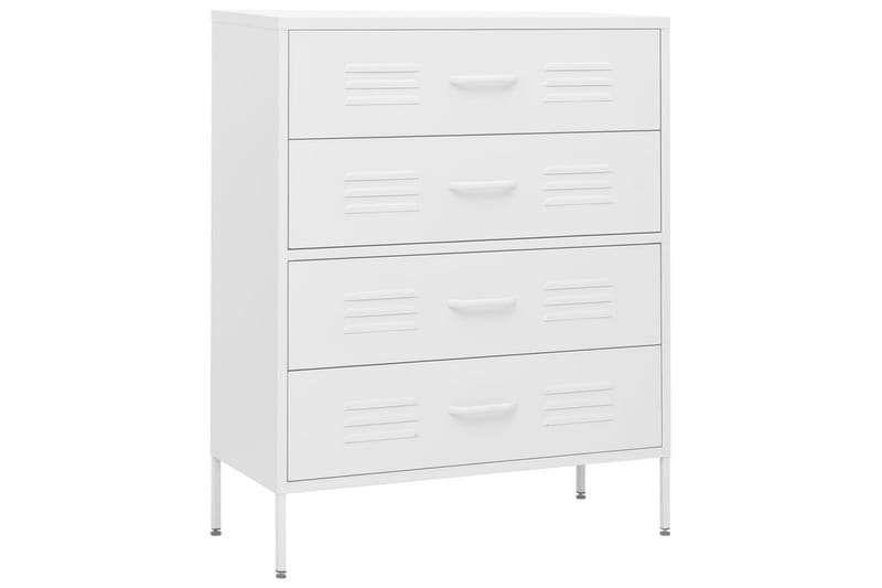 Lipasto valkoinen 80x35x101,5 cm teräs - Säilytys - Säilytyskalusteet - Lipasto