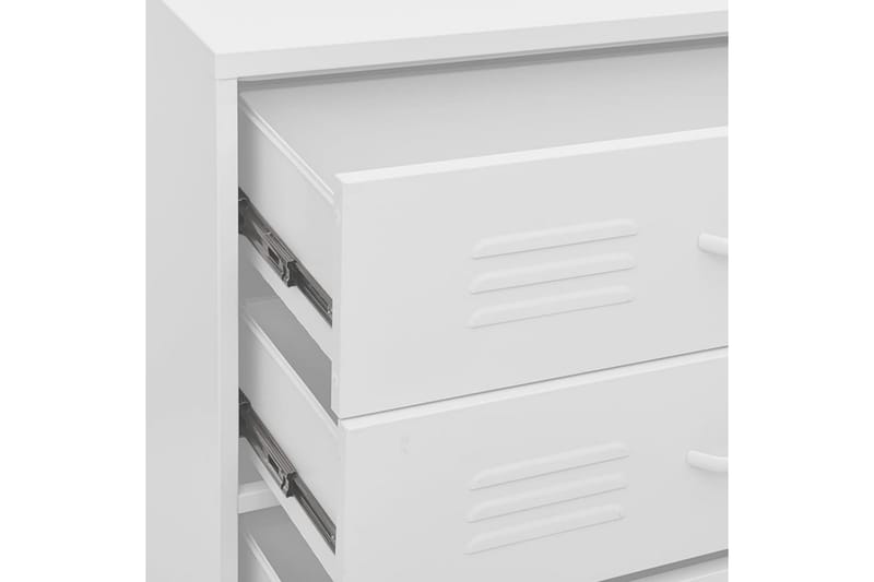 Lipasto valkoinen 80x35x101,5 cm teräs - Säilytys - Säilytyskalusteet - Lipasto