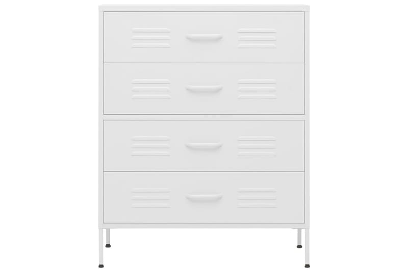 Lipasto valkoinen 80x35x101,5 cm teräs - Säilytys - Säilytyskalusteet - Lipasto