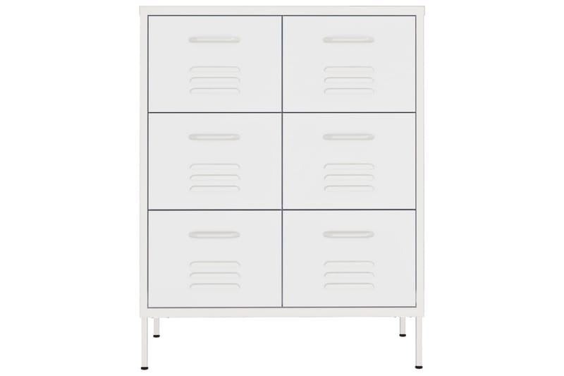 Lipasto valkoinen 80x35x101,5 cm teräs - Säilytys - Säilytyskalusteet - Lipasto