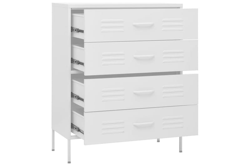 Lipasto valkoinen 80x35x101,5 cm teräs - Säilytys - Säilytyskalusteet - Lipasto