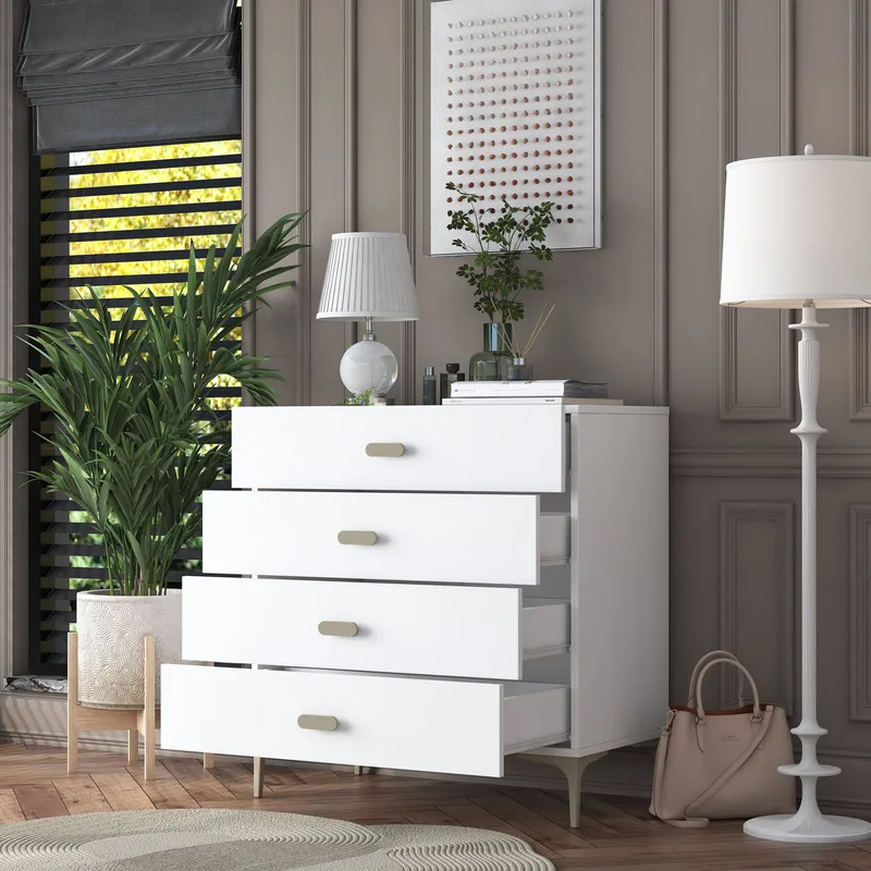 Lipasto Wallxpert Cleo-hylly (85,6 x 90,7 x 45 cm) valkoinen - Valkoinen - Säilytys - Säilytyskalusteet - Lipasto