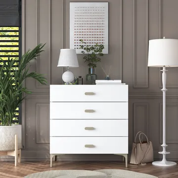 Lipasto Wallxpert Cleo-hylly (85,6 x 90,7 x 45 cm) valkoinen - Valkoinen - Säilytys - Säilytyskalusteet - Lipasto