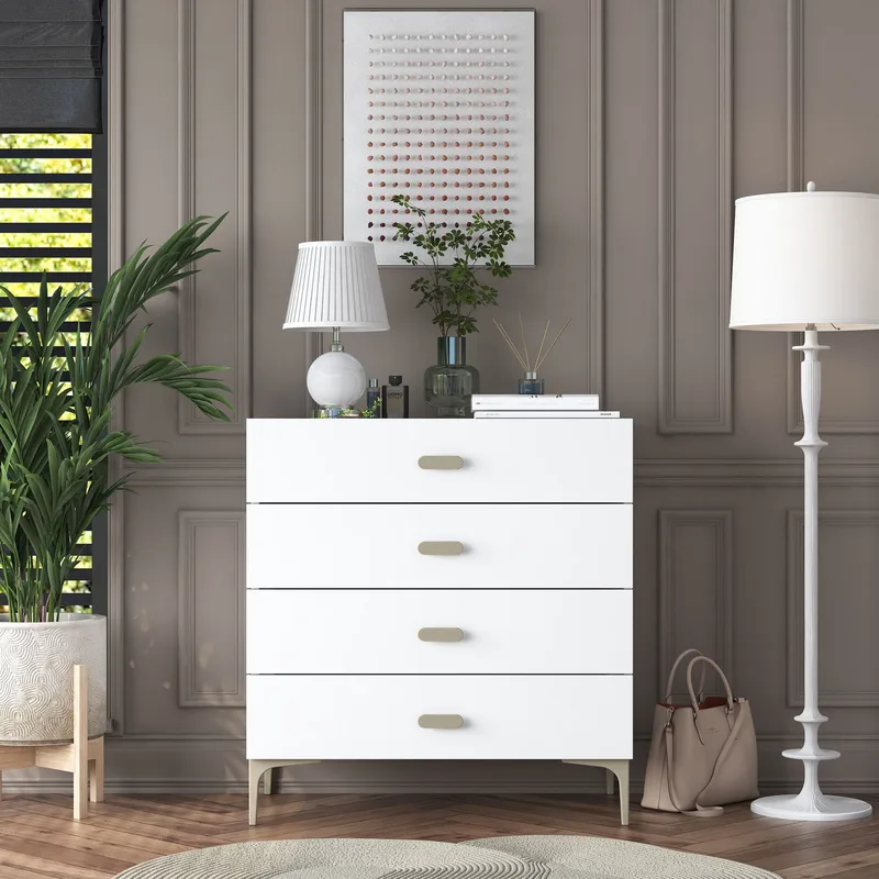 Lipasto Wallxpert Cleo-hylly (85,6 x 90,7 x 45 cm) valkoinen - Valkoinen - Säilytys - Säilytyskalusteet - Lipasto