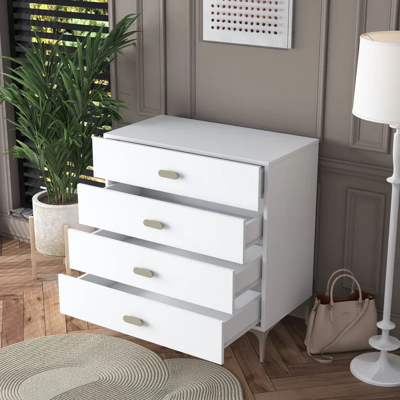 Lipasto Wallxpert Cleo-hylly (85,6 x 90,7 x 45 cm) valkoinen - Valkoinen - Säilytys - Säilytyskalusteet - Lipasto