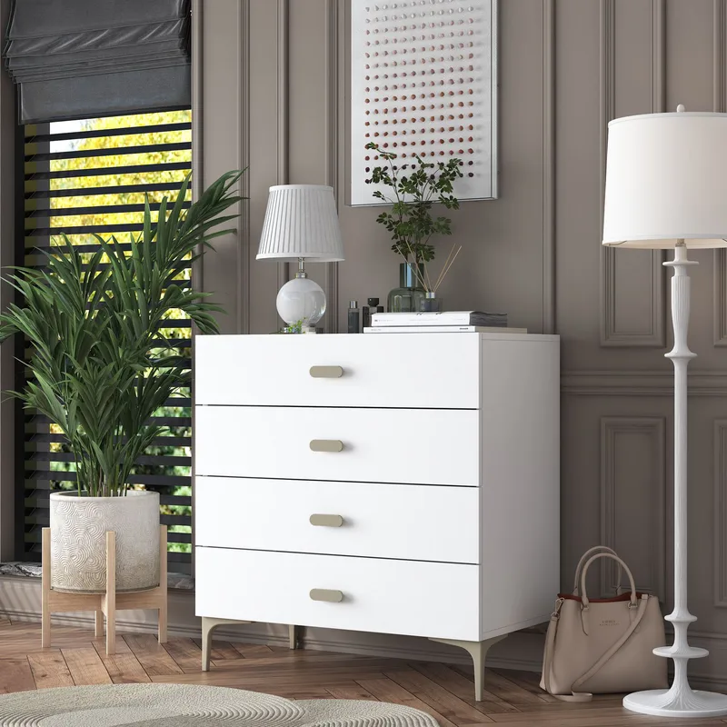 Lipasto Wallxpert Cleo-hylly (85,6 x 90,7 x 45 cm) valkoinen - Valkoinen - Säilytys - Säilytyskalusteet - Lipasto