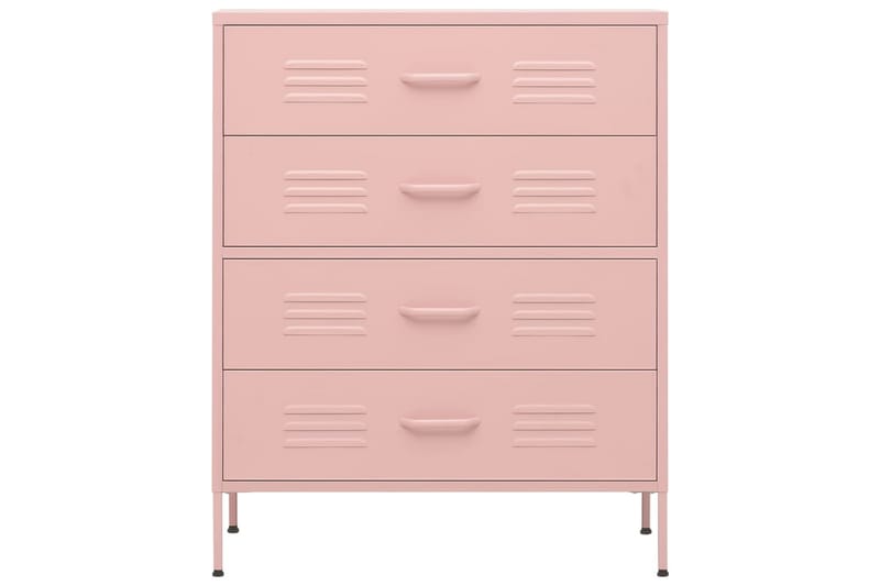 Lipasto pinkki 80x35x101,5 cm teräs - Säilytys - Säilytyskalusteet - Lipasto
